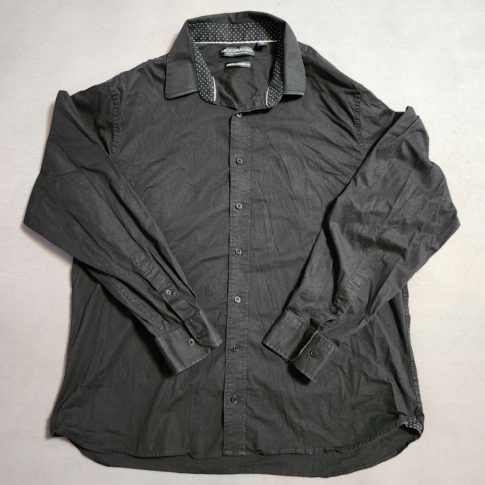 Nick Graham Stretch Modern Fit Dress Shirt Size XL 17-17.5 36/37